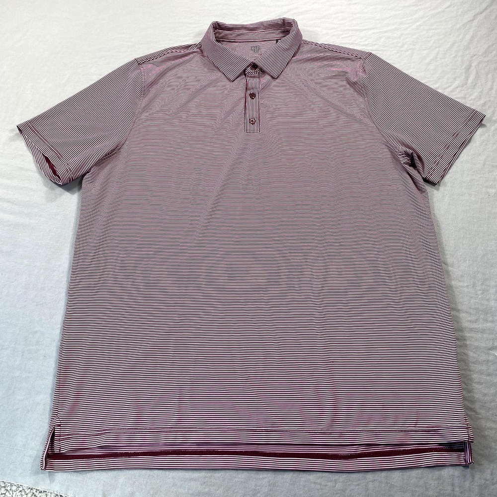 Graham Luxe 1764 Polo Shirt Mens XXL 2XL Pink White Golf Performance Lightweight